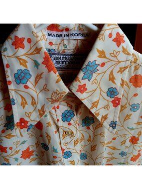 True Vintage Hippy Boho Top Medium 9/10 San Francisco Shirt Works Floral Blouse